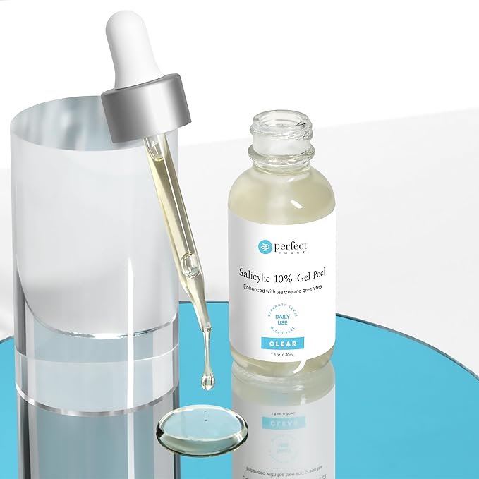 Salicylic 10% Gel Peel, Breakout and Pore Minimizer and Cleanser, 15-30 Full Facial Chemical Peels, 1 fl oz. e, 30 mL – Perfect Image