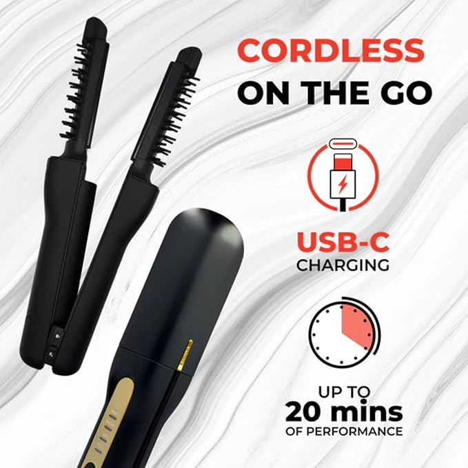YA-MAN SPA Styler® Cordless Volume + Smooth - Cordless Styling, Reimagined. Hybrid Hot Brush + Flat Iron