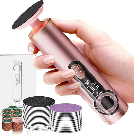 Electric Foot Callus Remover Rechargeable, Professional Pedicure Tools for Feet with 40PCS Sandpaper Discs, Adjustable Speed Heel Scraper for Cracked Heels, Foot Care Scrubber File for Dry Dead Skin