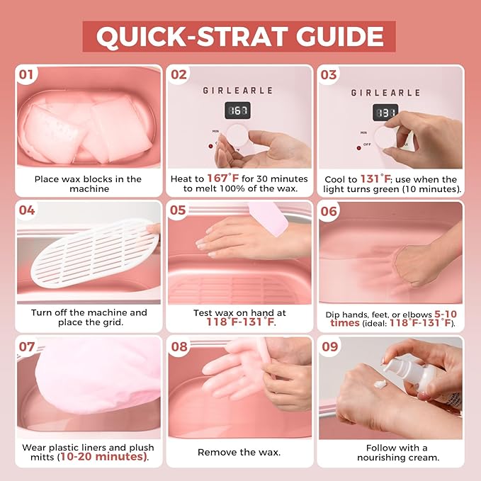 7000ml Paraffin Wax Machine for Hands and Feet, Hand Wax Paraffin Machine Bath with 4.4 lbs Paraffin Wax Refills for Hands, Feet, Elbows & Body to Relieve Stiff Muscles & Joints