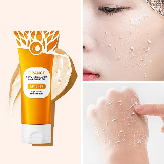 2Pcs Orange Exfoliating Gel For Face & Body,2026 Exfoliating Cleansing Gel Scrub,Pore Orange Peeling Scrub,Deep Clean Pores,Remove Blackheads & Moisturize Skin,All Types Skin