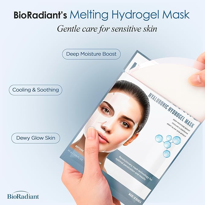 Hyaluronic Acid Hydrogel Face Mask – Deep Hydration, Pore Refining & Anti-Aging Wrinkle Care – Dermatologist Tested Korean Skin Care – Vegan, Cruelty-Free, Clean Beauty – Pack of 6