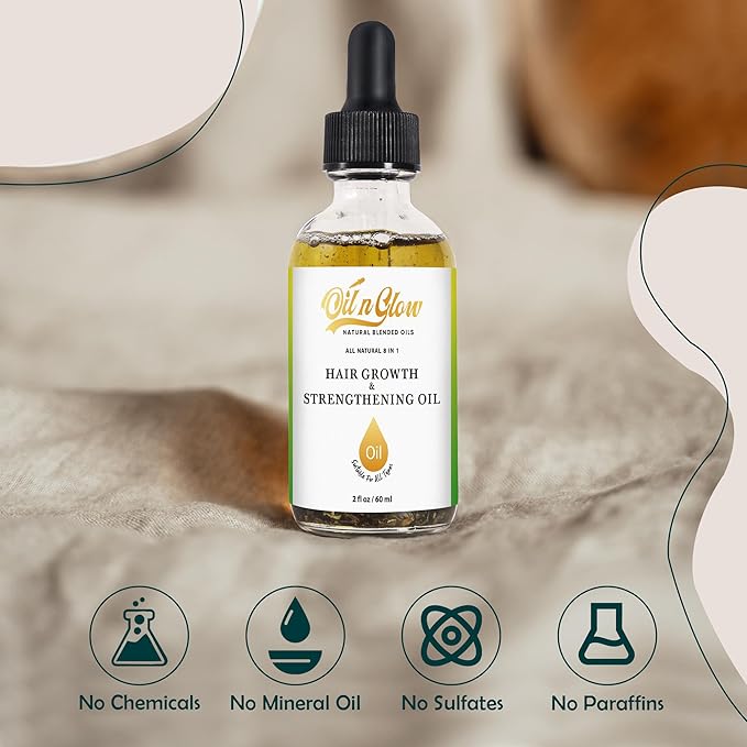 USDA Certified Organic 9 in 1 Natural Hair Growth Serum & Strengthening Oil with Rosemary, Castor, 100% Vegan Jojoba, Coconut, Grape Seed, Ginger & Scalp DHT Blocker Peppermint Oil 2 FL