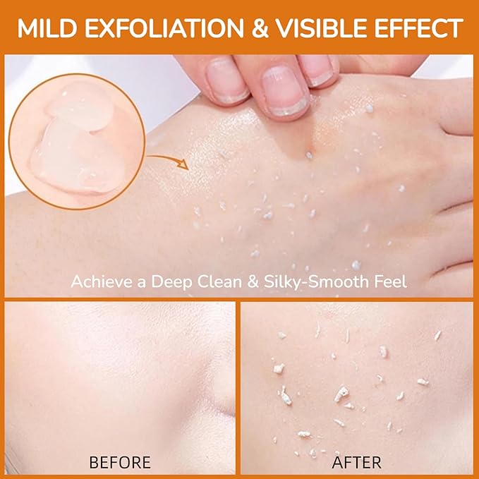 Orange Exfoliating Gel for Face & Body, Deep Cleansing Peeling Gel, Helps Unclog Pores & Moisturize Skin, Gentle Exfoliator for Dullness, All Skin Types (1)