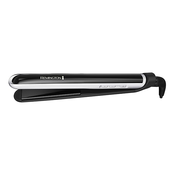 Remington Pearl Pro Ceramic Flat Iron Hair Straightener, 1-inch Floating Plates, Fast 30 Second Heat up, Black & White (Pack of 2)