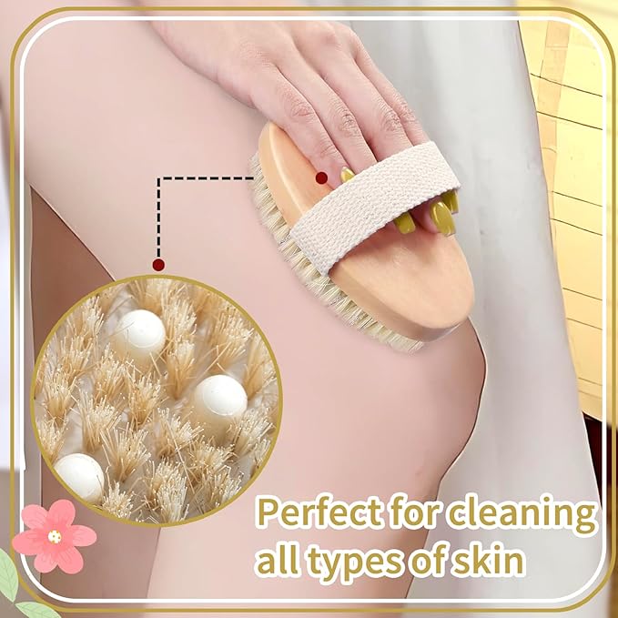 12 Pcs Dry Brushes for Body Exfoliating Brush and Massage Nodule Scrubber Beauty Exfoliator with 12 Hooks for Shower, Bath, and Back Circulation Improvement Dead Skin Remove (Oval)