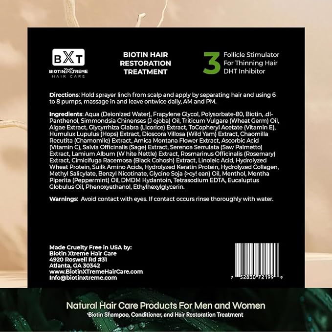 Biotin Xtreme Biotin Hair Restoration Spray and Hair Growth Serum