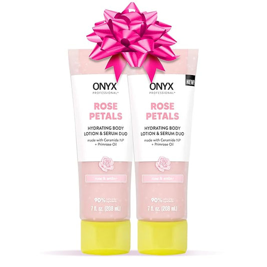 Onyx Professional Hydrating Body Lotion & Serum Duo, Rose Petals, 7 fl oz, 2pk