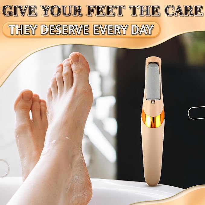 Foot Callus Remover Electric – Rechargeable Callus Grinder for Feet with 2-Speed and 2 Rollers (Coarse & Fine) for Smooth & Soft Feet – Compact Electric Foot Sander for Daily Foot Care & Travel Use