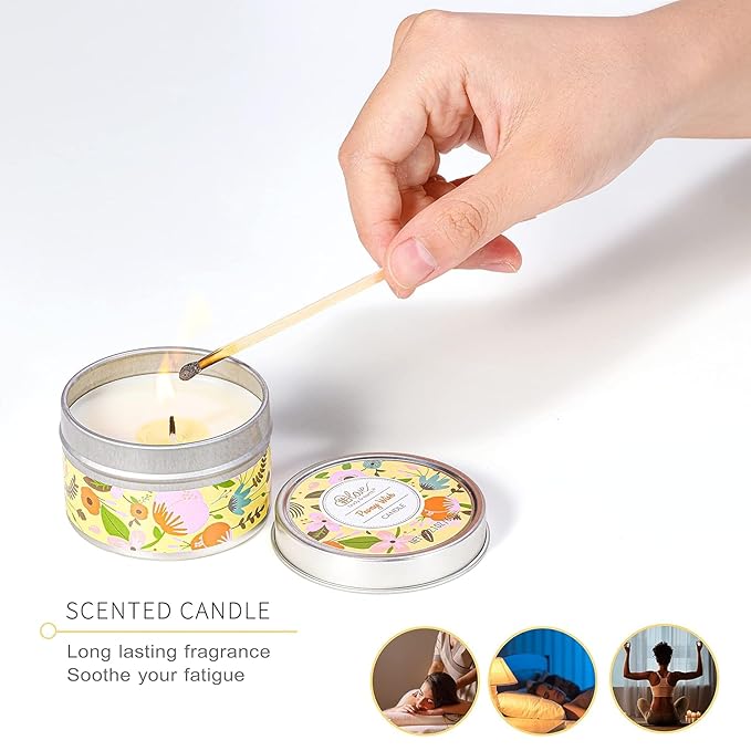 Hand Lotion Sets for Womens Christmas Gift, Peony Wish Body Cream Gifts Set, Include Hand Cream, Foot Cream, Soap, Scented Candle, Women Body Care for All Skin Types Skin Care Gift Set