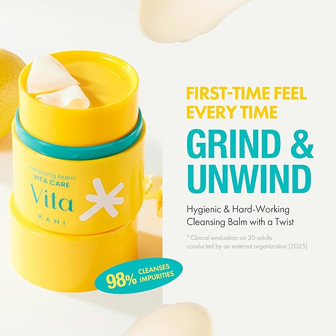 KAHI Cleansing Balm Vita Care Niacinamide - Makeup Remover Balm with Vitamin B, C & Yuzu Peel Scrub - Gentle Exfoliating Korean Skincare 1.69 oz