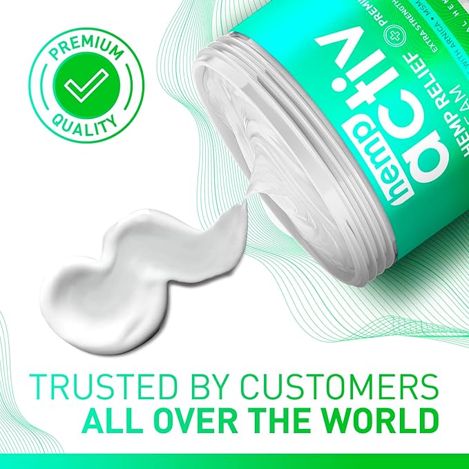 Hemp Cream with Menthol, MSM & Arnica – Lightweight, Fast-Absorbing Moisturizing Cream – Refreshing, Non-Greasy Formula for Nourished Skin – 2 Fl Oz