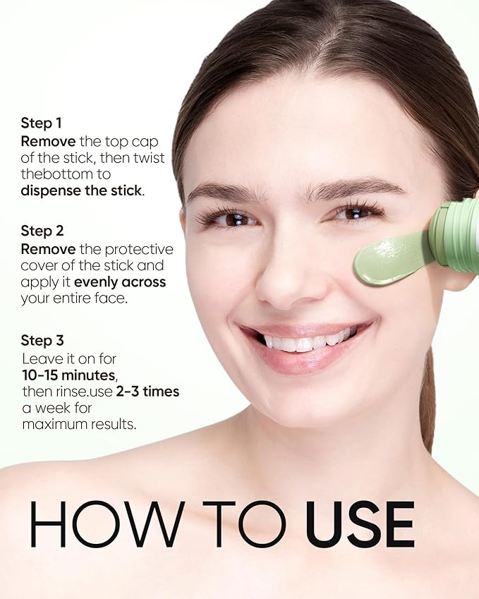 Mugwort Clay Stick Mask for Face, Mud Masks with Centella, Salicylic Acid, Gentle Exfoliation, Vegan Korean Skincare Wash-Off Facial Mask for Sensitive Skin