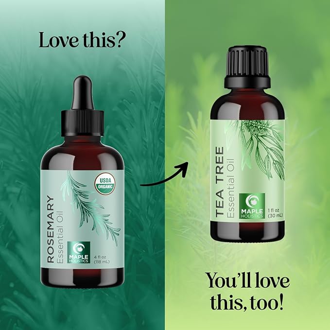 Certified Organic Rosemary Oil for Hair - Extra Large 100% Pure USDA Organic Rosemary Essential Oil for Hair Skin and Nails - Oil for Dry Scalp Treatment and Enhanced Volume and Shine