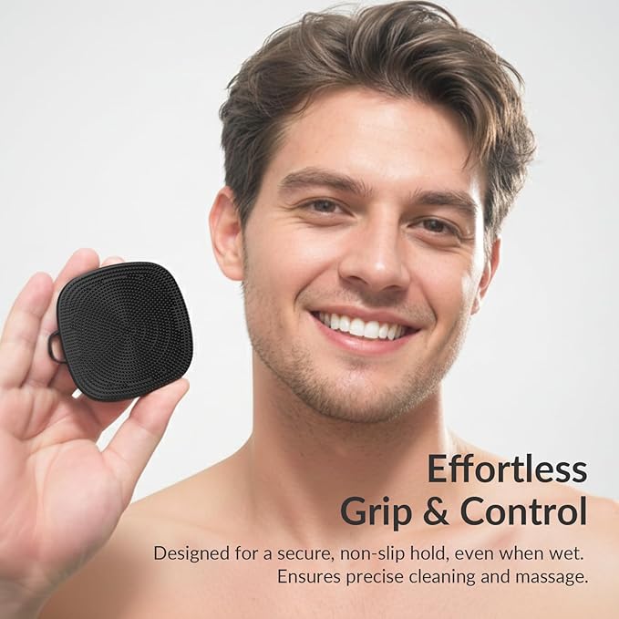 2 Pack Face Scrubber,Silicone Facial Cleansing Brush for Men & Women,Reusable Gentle Facial Waterproof Cleansing Skin Brush Exfoliating Scrubber for Sensitive Skin (Black/Pink)