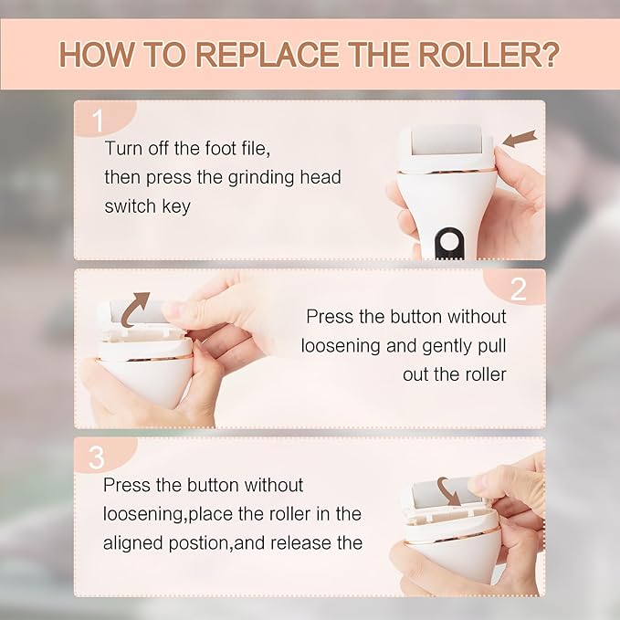 AdamPark Callus Removers 8 Pack Replacement Rollers Heads for Electric Feet File Pedicure Tools, Pedicure Kit Refill Rollers 3 Extra Coarse, 3 Regular Coarse, 2 Fine Coarse Refill Rollers