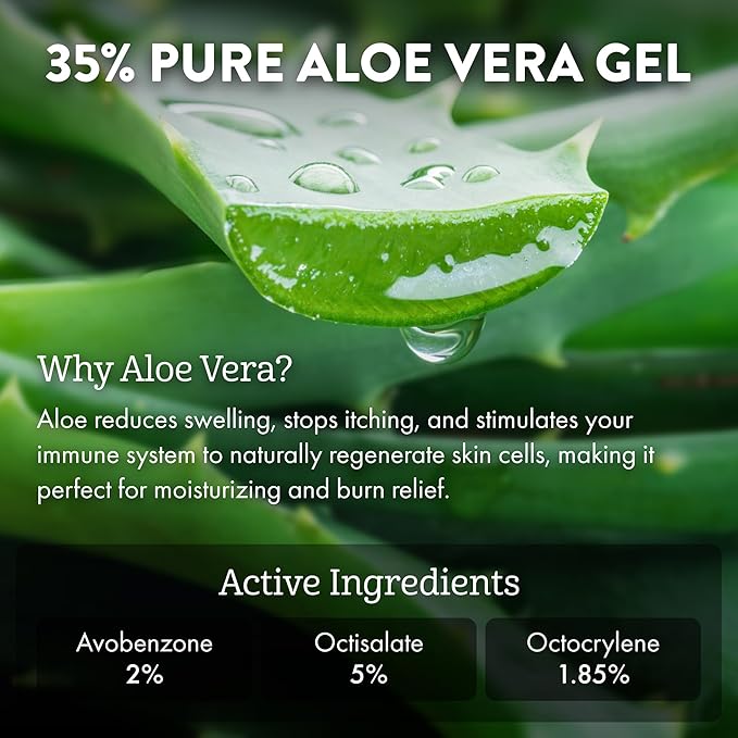 Aloe Up Sport Continuous Spray Sunscreen SPF 15 - Broad Spectrum UVA/UVB Sunscreen Protector for Face and Body - With Aloe Vera Gel - Fast Absorbing Sheer Formula - Reef Safe - Fragrance-Free - 6 Oz