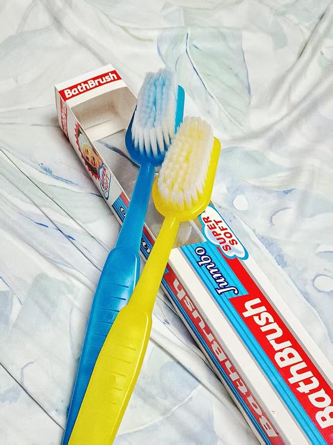 2pcs Bath Brush with Bristles Cute Innovative Toothbrush Like Design, Long Handle Shower Brush for Exfoliating Back, Body, and Feet, Bath and Shower Scrubber