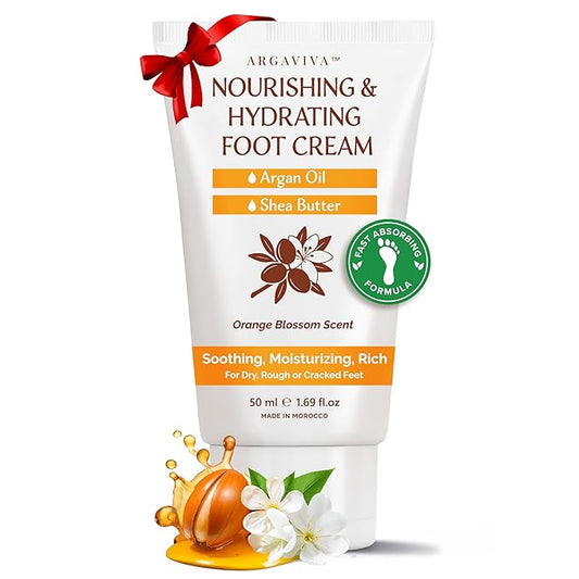 Foot Cream for Dry Cracked Heels and Feet Moisturizer with Argan Oil, Shea Butter & Vitamin E – Hydrating Foot Lotion for Dry Cracked Feet for Women – Smooth, Fast-Absorbing, Non-Sticky Care