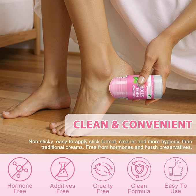 2 Pack Urea Cream 60% Plus Salicylic Acid 2% Foot Balm Stick for Dry Cracked/Chapped Heel, Skinned knees, Hand Intensively Hydration/Moisturization, Callus Removal/Softening/Soothing-Peach Scent|40g