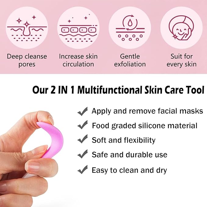 Face Scrubber,2 PCS Silicone Face Brush,Facial Cleansing Brush for Exfoliating,DIY Mask,Remove Blackheads,Deep Pore Cleansing