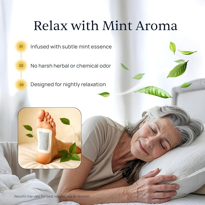 Simple Promise - Xitox Deep Cleansing Foot Pads - Supports Restful Sleep & Helps Remove Tension - Natural Herbal Ingredients for Feet - Comfortable Adhesive & Easy Peel - 30 Foot Patches - Mint Aroma