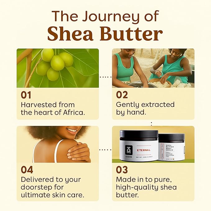 Kaeme Eternal Whipped UNrefined Shea Body Butter Moisturizer For Body, Hand, Hair, Face,For Women & Men, Restore, Nourish, Soften Dry Skin, Handmade from Raw Organic Shea,Coconut Oil(10.5oz/300g jar)