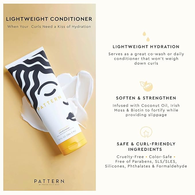 PATTERN Beauty by Tracee Ellis Ross Lightweight Conditioner, 3 Fl Oz, Rich Moisture for Curlies, Coilies and Tight-Textured Hair, 3a-4c
