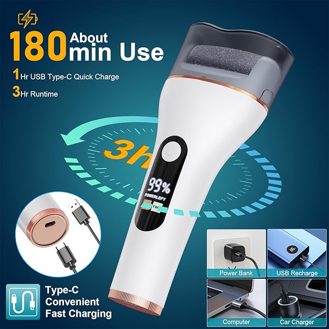 Electric Callus Remover for Feet Rechargeable Portable Electronic Foot File Pedicure Tools 16 In 1 Foot Callus Remover Kit Foot Scrubber Professional Foot Care To Remove Dead Skin Hard Skin Dry Cracks