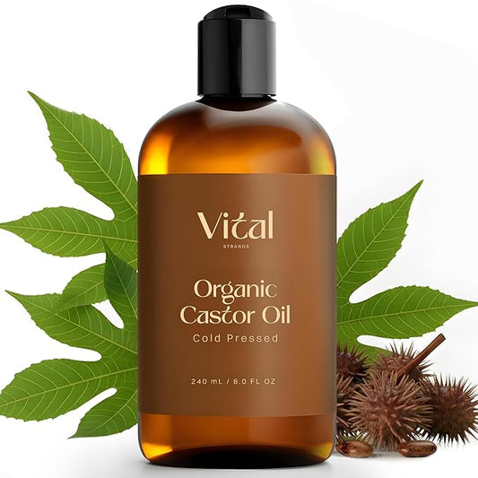 Castor Oil Organic & Cold Pressed – Nourishing Treatment for Hair & Skin – Eyelash & Brow Serum – Aceite de Ricino - Hexane Free, Vegan, 8oz