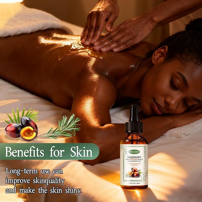 Organic Batana Rosemary Oil for Hair Growth & Anti-Hair Loss, Natural DHT Blocker Scalp Treatment for Thinning Hair, Nourishing Dry Scalp & Strengthening Follicles Cold-Pressed, Non-Greasy, 1 fl oz