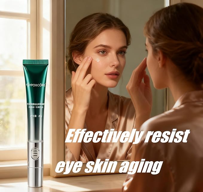 PORCOPE Eye Cream for Dark Circles and Puffiness with Electric Massage Head for People with Severe Eye Bags and Whose Skin Around the Eyes is Prone to Dullness, Dryness and Puffiness(0.7 fl oz/20g)