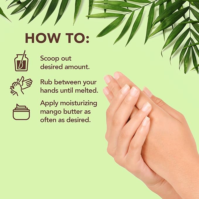 Raw Unrefined Mango Butter | Body Butter for Dry Skin | Mango Butter for Women & Men | Rich in Vitamin C, E & A | Facial Cleanser | Use DIY with Shea Butter, Cocoa Butter or Aloe Vera 8oz