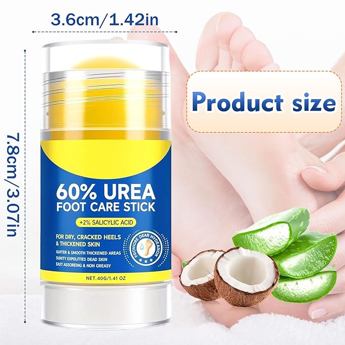 60% Urea Hydrating and Anti-Cracking Foot Cream, 2026 New Upgraded Moisturising and Relieves Cracking and Dryness Foot Cream, Hand Foot Lotion Heel Stick Repairs (2)