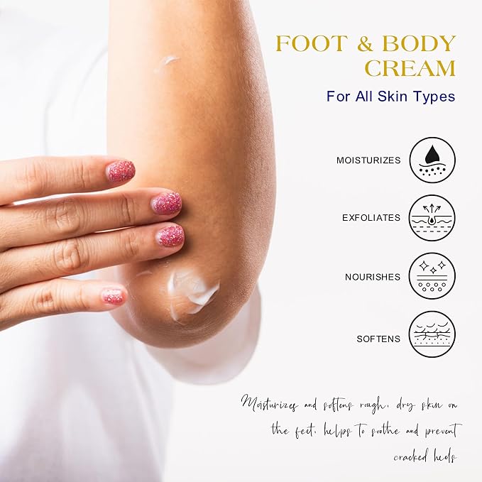 Urea Cream 40% - Foot Care for Dry Cracked Heels, Foot Lotion - With 2% Salicylic Acid, Tea Tree Oil, Shea Butter, Aloe Vera - For Feet, Hands, Heels, Elbows, Knees and More - 6 oz