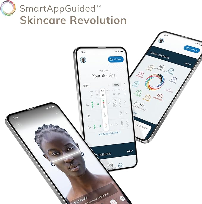 GESKE SmartAppGuided™ Sonic Thermo Facial Brush | 6 in 1 | Skin Cleansing | Cleansing Brush with Thermal Function | Facial Massager | Electric Facial Brush | Facial Cleansing Device