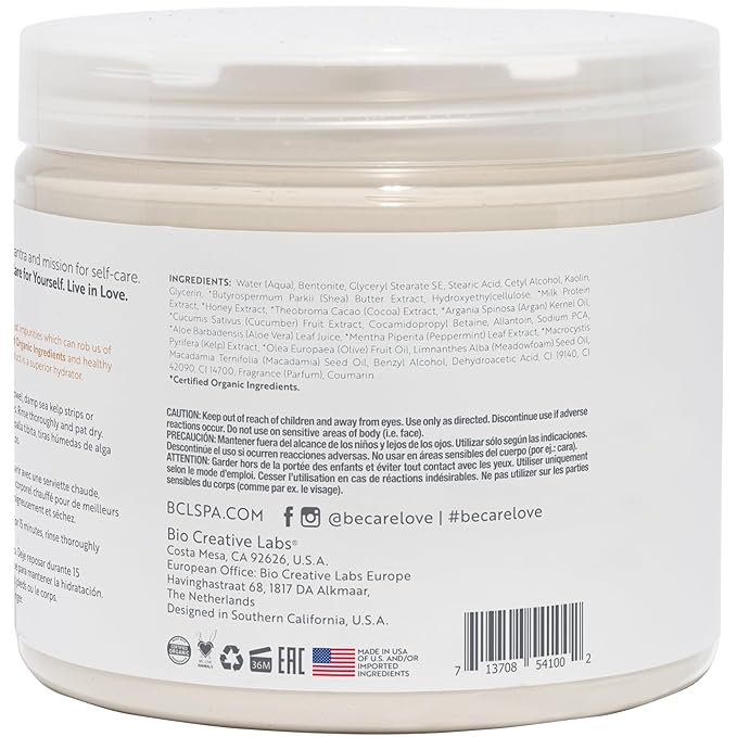 BCL SPA organic Milk and Honey with White Chocolate for hands mask, foot mask, and body mask skin care, self care spa treament for women at home , 16 oz