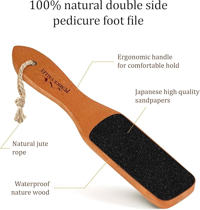 Foot File with Handle Pumice Stone for Dry Dead Skin - Callus Remover for Feet Double-Sided Foot File for Callus, Cracked Heels, Dead, and Dry Skin Removal