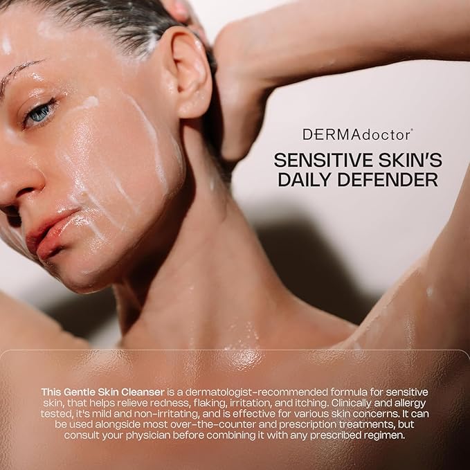 DERMAdoctor Seborrheic Dermatitis Face Wash – 2% Pyrithione Zinc Shampoo Dermatologist Formulated Dandruff Scalp Treatment – Pyrithione Zinc Face Wash and Body Cleanser for Sensitive Skin – 7.10 oz