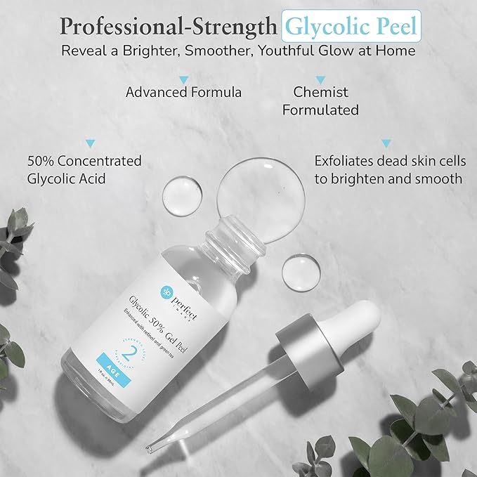 Glycolic Acid 50% Gel Peel - Enhanced with Retinol & Green Tea Extract (Professional Skin Peel)1 ounce