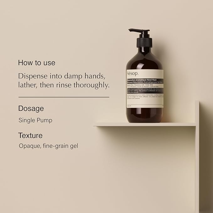 Aesop Aromatique Resurrection & Reverence Hand Wash Set | Liquid Hand Soaps to Gently Cleanse and Exfoliate Skin - Made with Hydrating Essential Oil Blend | 16.9 oz (Set of 2)