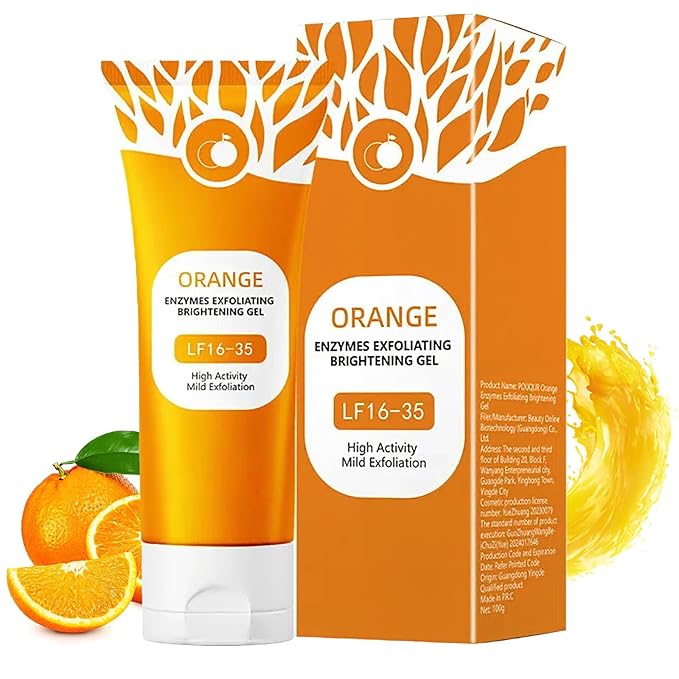 Orange Exfoliating Gel for Face & Body, Deep Cleansing Peeling Gel, Helps Unclog Pores & Moisturize Skin, Gentle Exfoliator for Dullness, All Skin Types (1)