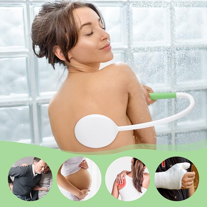 27.5” Back Bath Brush with Long Curved Long Handle,Shower Brush with U-Shaped for Cleaning,Body Scrubber for Elderly,Disabled, Post-Surgery,Limited Mobility,Spine Pain,Frozen Shoulder