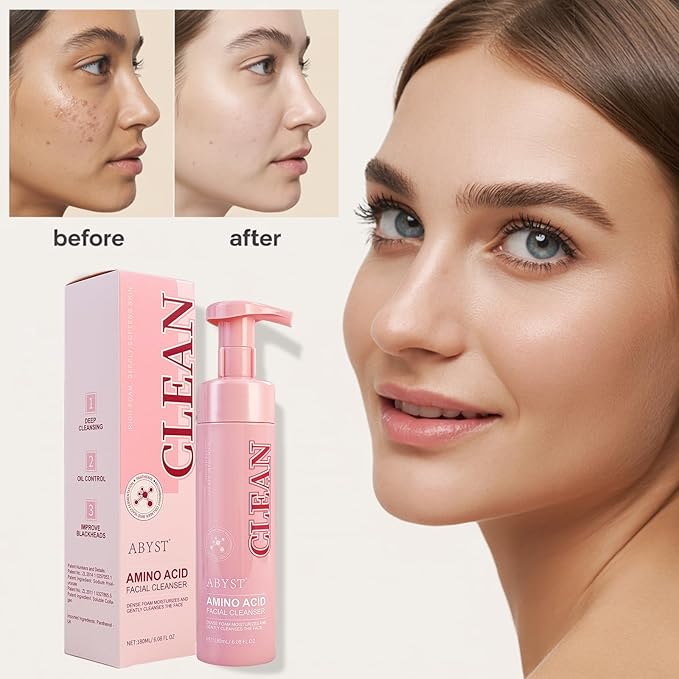 Foam Facial Cleanser - 2-in-1 Makeup Removing Face Wash with Hyaluronic Acid & Amino Acids, Moisturizing Formula for Dry to Combination Skin, Gentle Daily Cleansing (1)