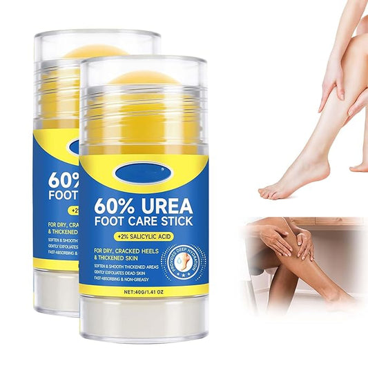 Urea Foot Care Stick 60% Urea with 2% Salicylic Acid, 2025 Upgraded Foot Cream for Dry Cracked Feet, Knees, Elbows, Hands, Foot Lotion Heel Stick for Men Women (Coconut and aloe vera)