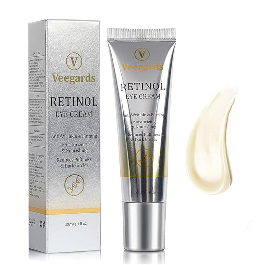 Retinol Eye Cream for Dark Circles, Wrinkles & Puffiness - Under Eye Cream with Anti-Aging Formula to Smooth Fine Lines, Eye Tightener & Reduce Eye Bags,Eye Firming Cream 1 Fl Oz