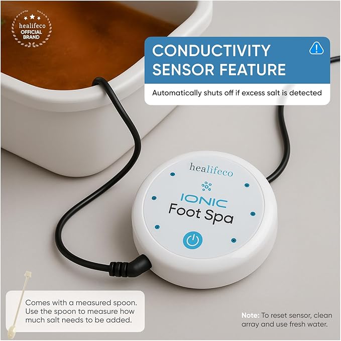 Ionic Foot Spa by Healifeco – Ion Foot Bath Detox Machine - For Toxins, Heavy Metals & Free Radicals – Activates 2,000 Foot Detox Nodes – Easy 30-Min Home Detox – 90,000+ Happy Users Trust It