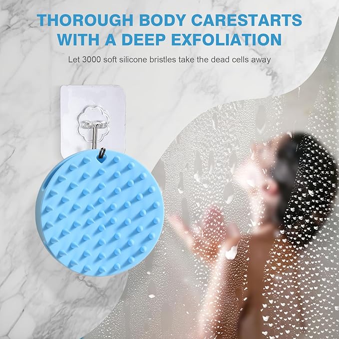Upgraded Version Silicones Body Scrubber,Double-Sided Design Body Brush Silicone Body Scrubber Exfoliating Body Brushes for Suitable Showering All Skin Types,Environmentally Friendly Silicone loofah