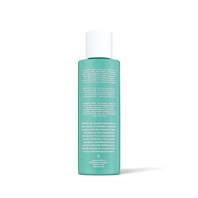 Urban Skin Rx® Witch Hazel Brightening & pH Balancing Toner, Exfoliated & Clarifies Clogged Pores, Improves The Appearance of Uneven Skin Tone, Reduces Redness & Brightens Dull Complexions, 4.5 Fl Oz