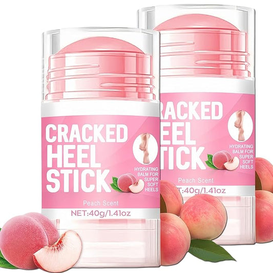 2Pcs Peach Scented Cracked Heel Stick Balm, Heel Stick For Cracked Feet, Foot Cream For Calluses and Dry Feet, Cracked Foot, Manuka Honey Hand Cream